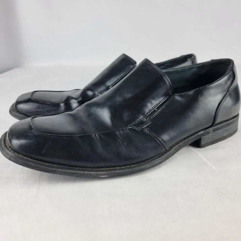 Apt 9 Men's Loafer Cushioned Shoes Casual Black Leather Slip On 10.5 M‎ Formal